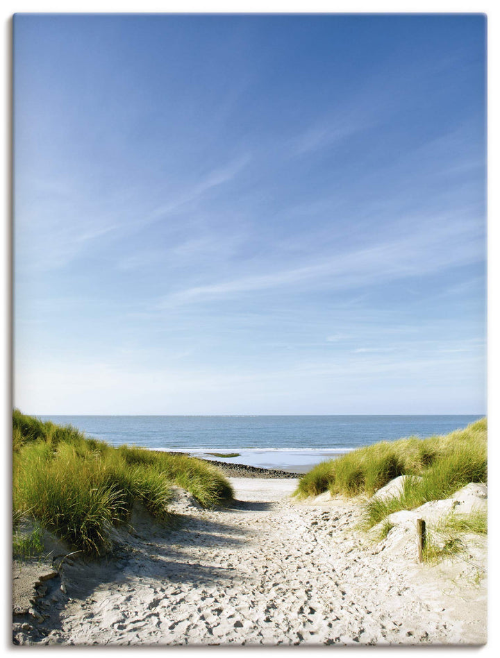 ARTland Leinwandbilder Wandbild Bild auf Leinwand 60x80 cm Strand Meer Küste Nordsee Sand Dünen Natu