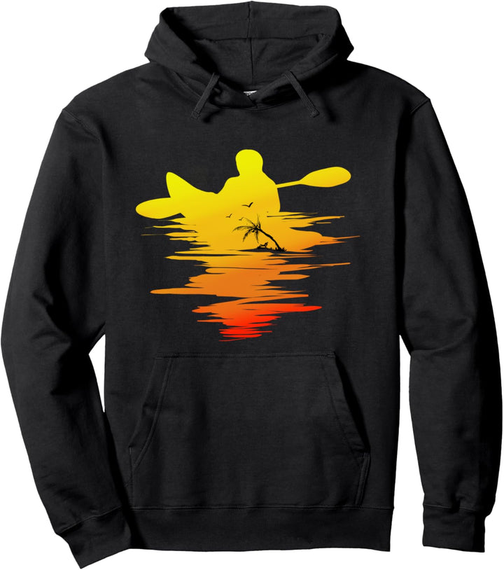 Sonnenuntergang Kajak Geschenk Paddel Kajak Pullover Hoodie