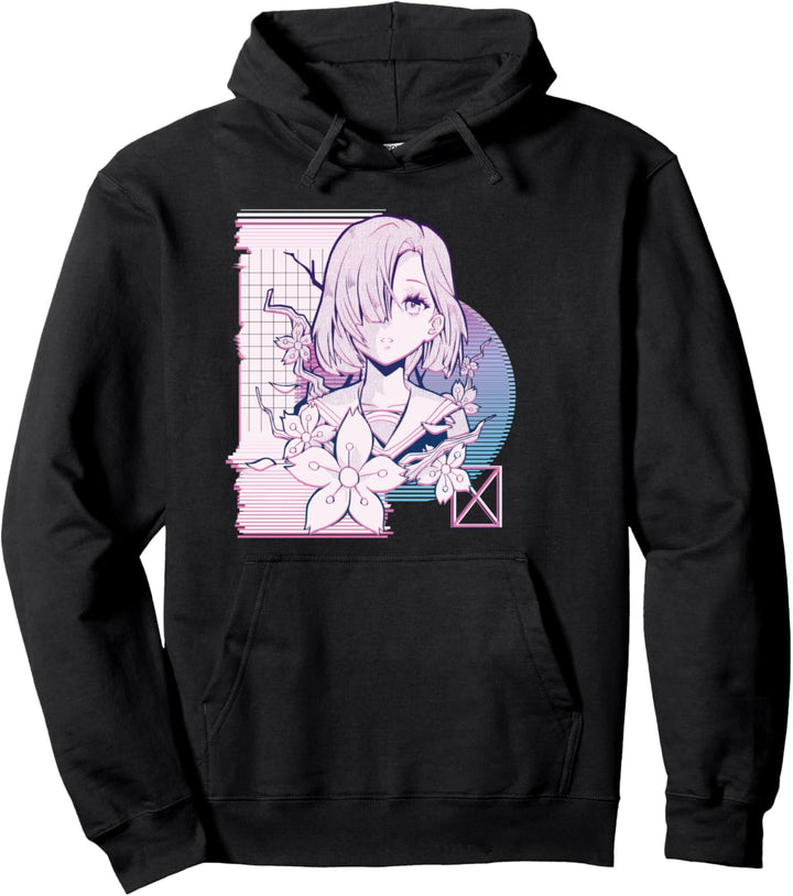 Japan Vaporwave mit vaporwave anime girl und vaporwave Pullover Hoodie