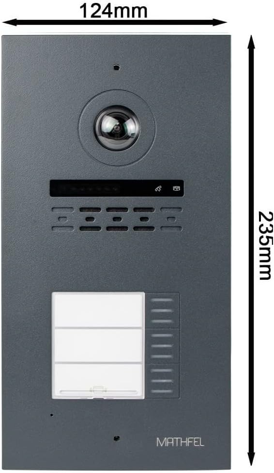 MATHFEL 2-Draht-Bus Video-Türsprechanlage – 3-Familienhaus, 170° Weitwinkelkamera, 3X 7-Zoll Touchsc