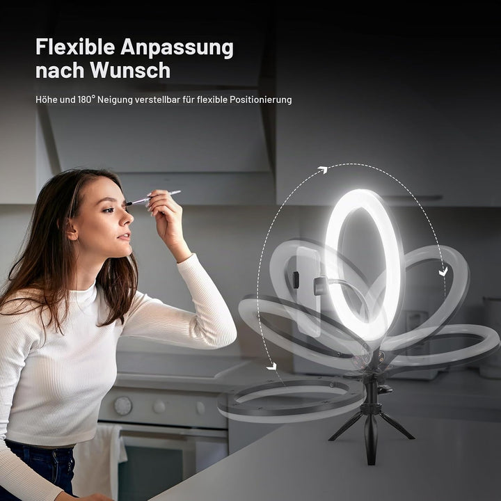 NEEWER Entry Level Version 10,5" Tisch Ringlicht mit Stativständer/Handyhalterung Kompatibel mit iPh