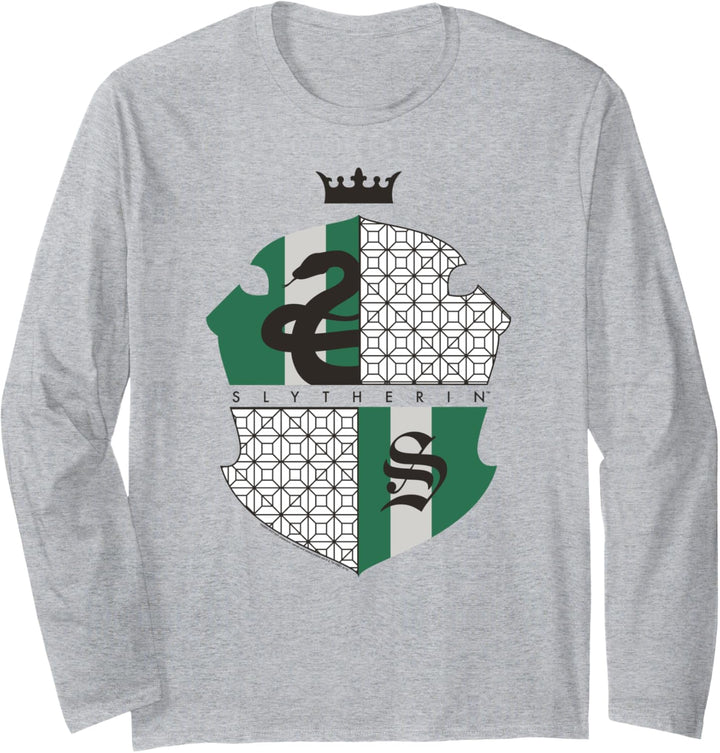 Harry Potter Slytherin Shield and Crown Langarmshirt