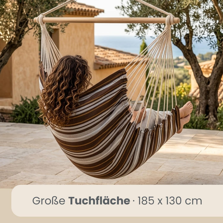 AMANKA XXL Hängesessel 185x130cm für Garten, Balkon & Terrasse - Schwebesessel Belastbar bis 150kg -