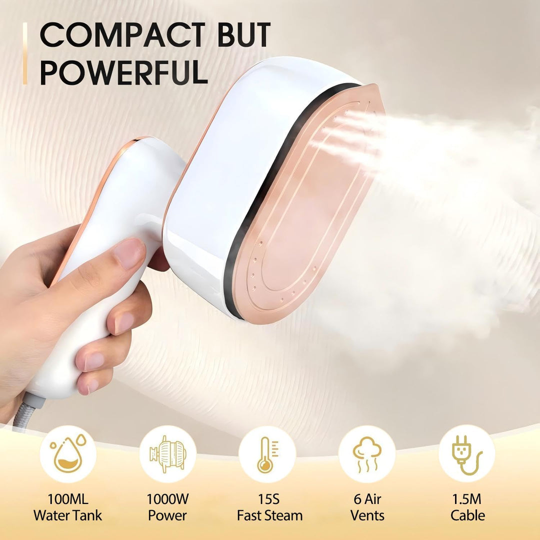 Mini Dampfbügeleisen, Steamer Dampfglätter 2 in 1 für Trocken- und Nassbügeln, Tragbares Reisebügele