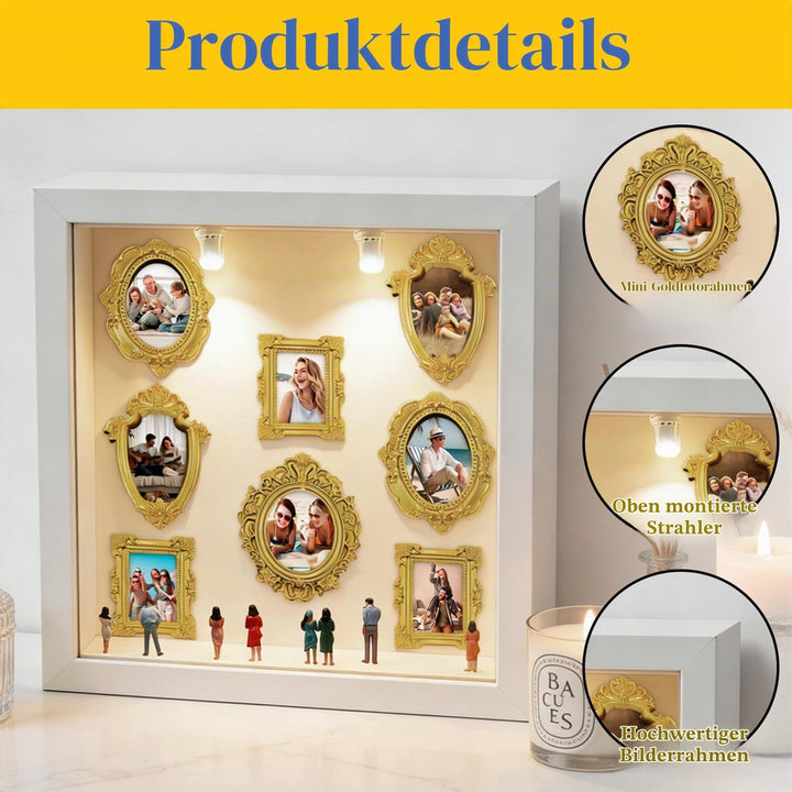 DIY Mini Museum Silhouettenbox mit Licht, Shadow Box Bilderrahmen Set, Museum of us, Foto Erinnerung