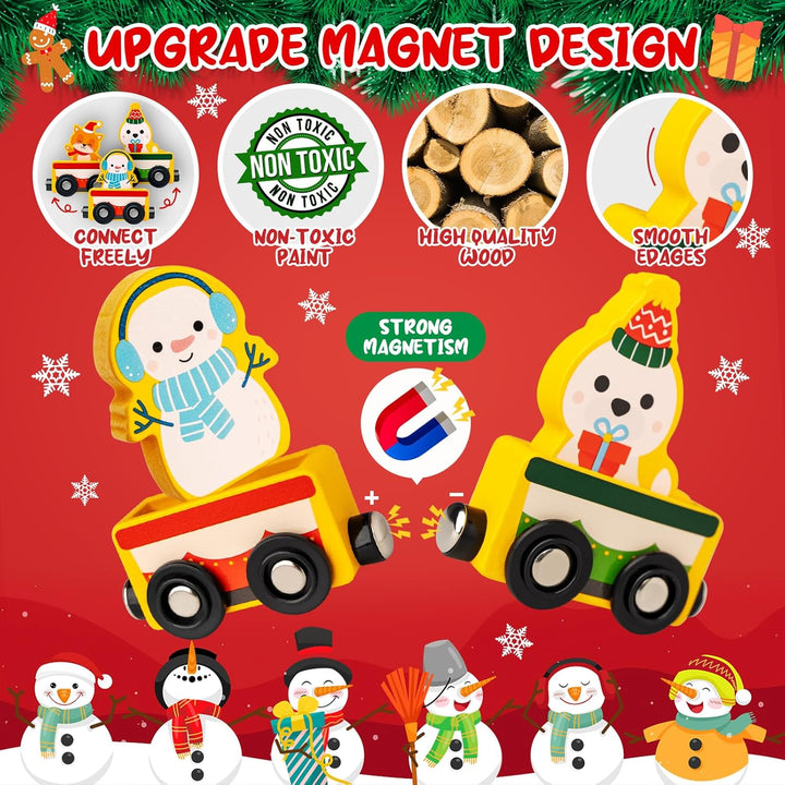 Adventskalender 2024 für Kinder, Commodum 24 Tage Weihnachten Adventskalender Countdown, Holz Eisenb