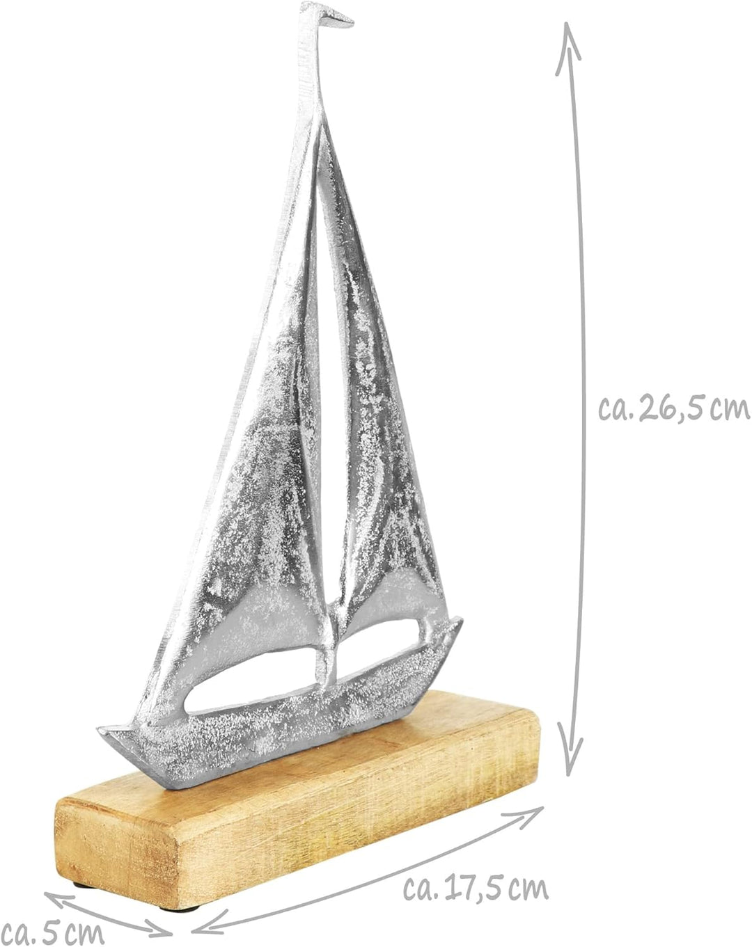 com-four® Segelschiff, Segelboot - Maritimer Aufsteller - Metall-Schiff - Deko-Schiff aus Metall und
