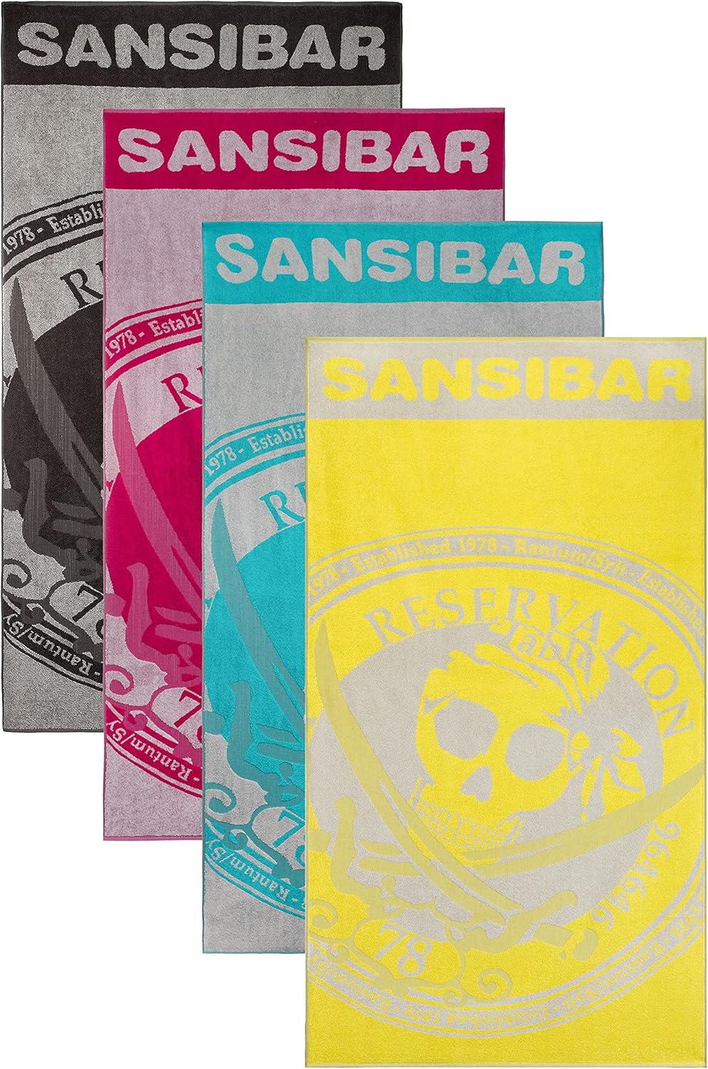 Sansibar Badetuch Reservation Strandtuch Saunatuch Zweifarbig Prägedruck Design 100% Baumwolle ca.10