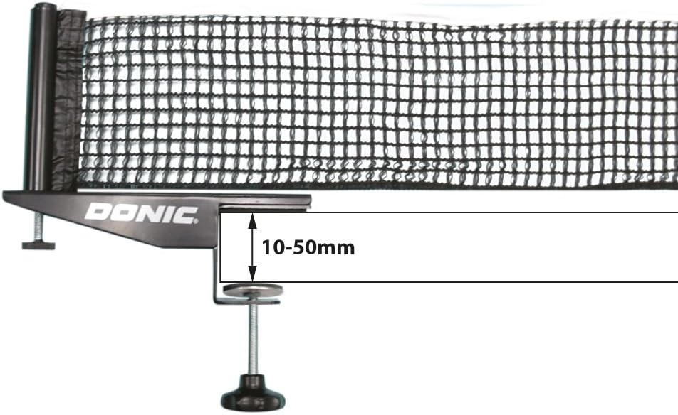 Donic-Schildkröt Tischtennisnetz Rallye, robuste Wettkampf-Netzgarnitur, verstellbares Baumwollnetz,