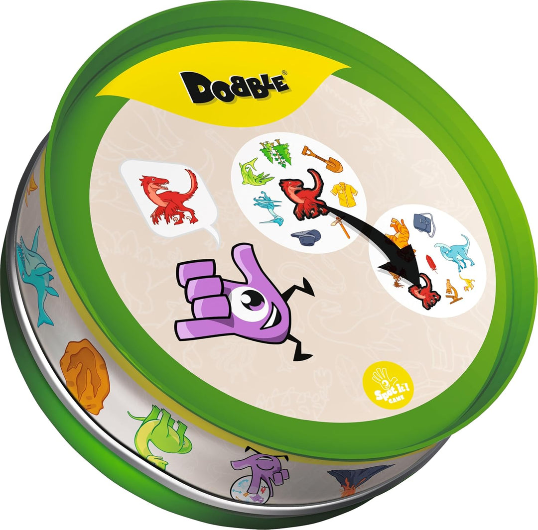 Asmodee Dinosaurier Dobble | Familienkartenspiel | Ab 4 Jahren | 2 bis 8 Spieler | Spielzeit von 15