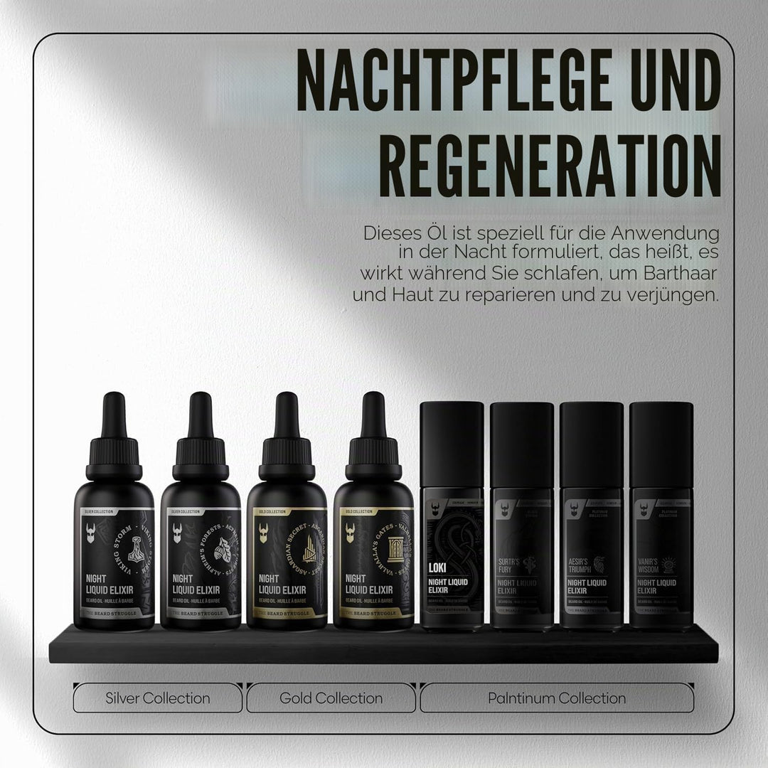The Beard Struggle Night Liquid Elixir Bartöl für Männer – Bartpflege & Bartwuchsöl für Nacht – Feuc