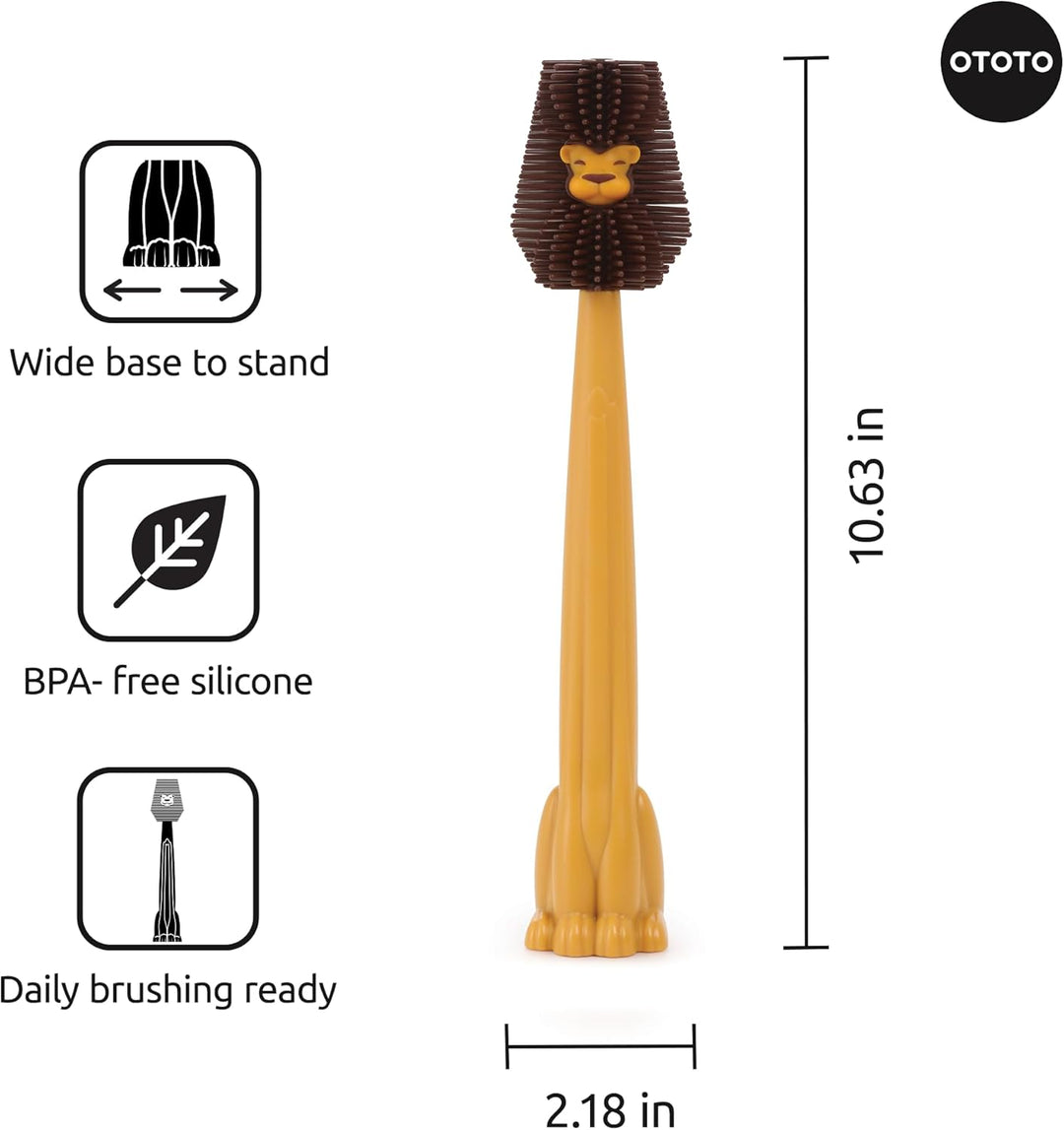 OTOTO Cleo Lion – Silikon Flaschenbürste im Löwen-Design – Süsse Reinigungsbürste für Babyflaschen &amp;