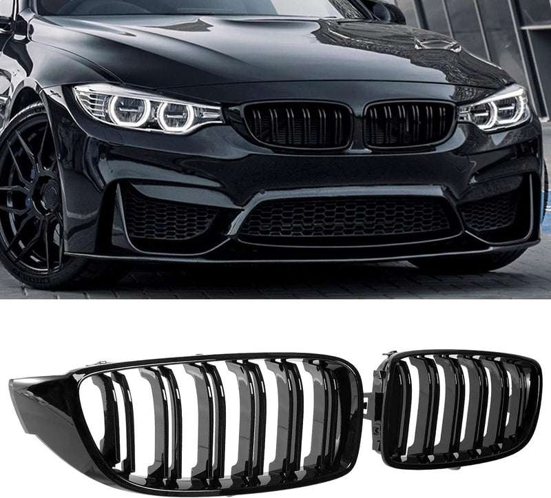 YIUBCZOQI F32 Nierengrill,Passend für BMW 4er F32 F33 F36 M4 2014-2020 Doppelsteg Front Nieren Kühle