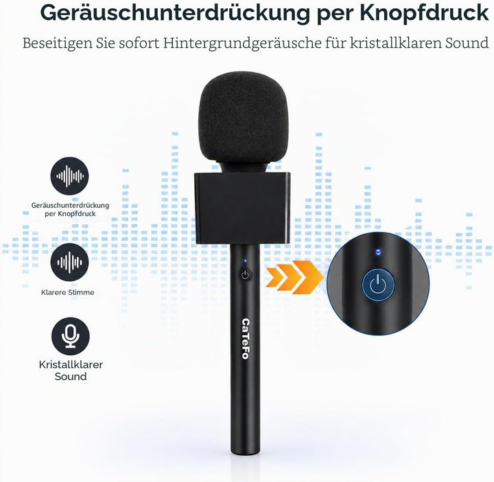 Kabelloses Handmikrofon mit 200 m Reichweite, 60 Stunden Akku, Ein-Klick-Rauschunterdrückung & Unive