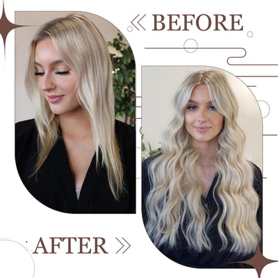 Hetto Clip Extensions Echthaar Blond Clip in Echthaar Extensions Remy Haarverlängerungen Clip in Ext