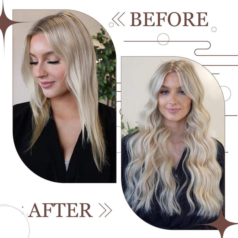 Hetto Clip Extensions Echthaar Blond Clip in Echthaar Extensions Remy Haarverlängerungen Clip in Ext