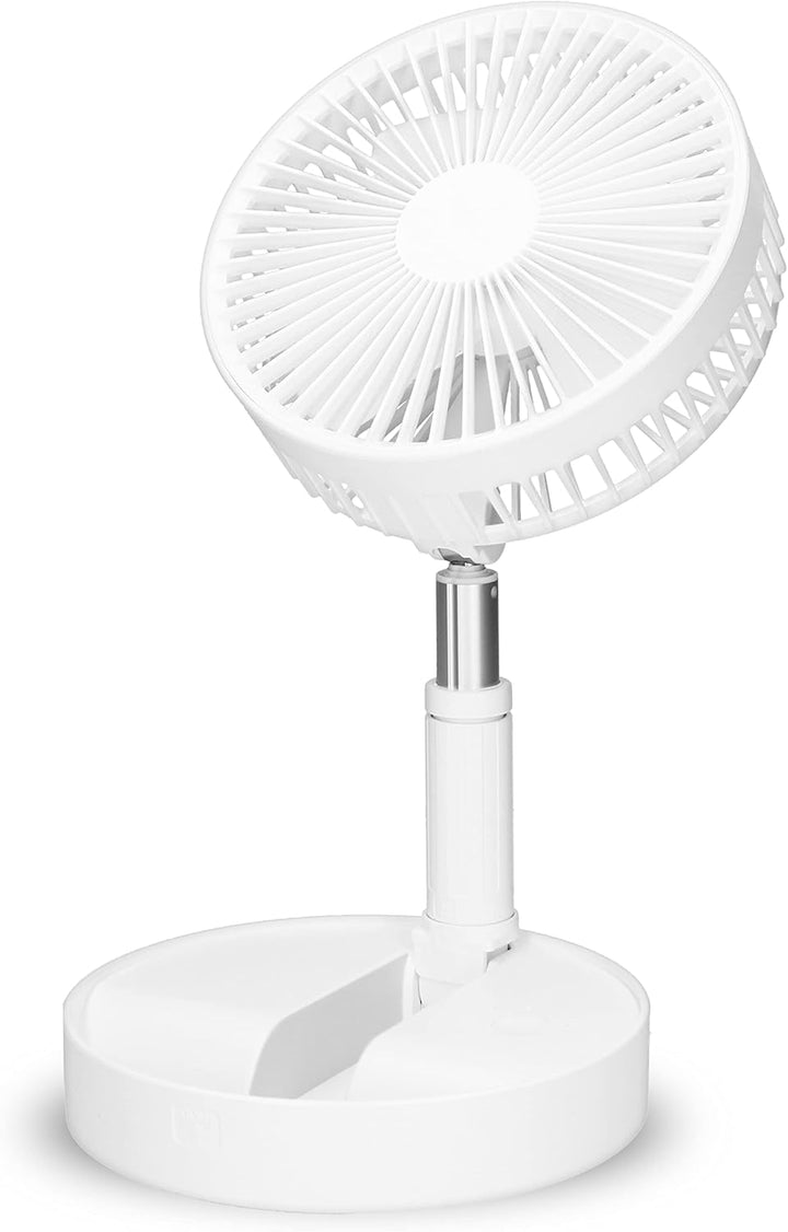 Trebs 99380 Tischventilator - Tragbar und batteriebetrieben - Teleskopständer - 10000 mAh Akku - 4 G