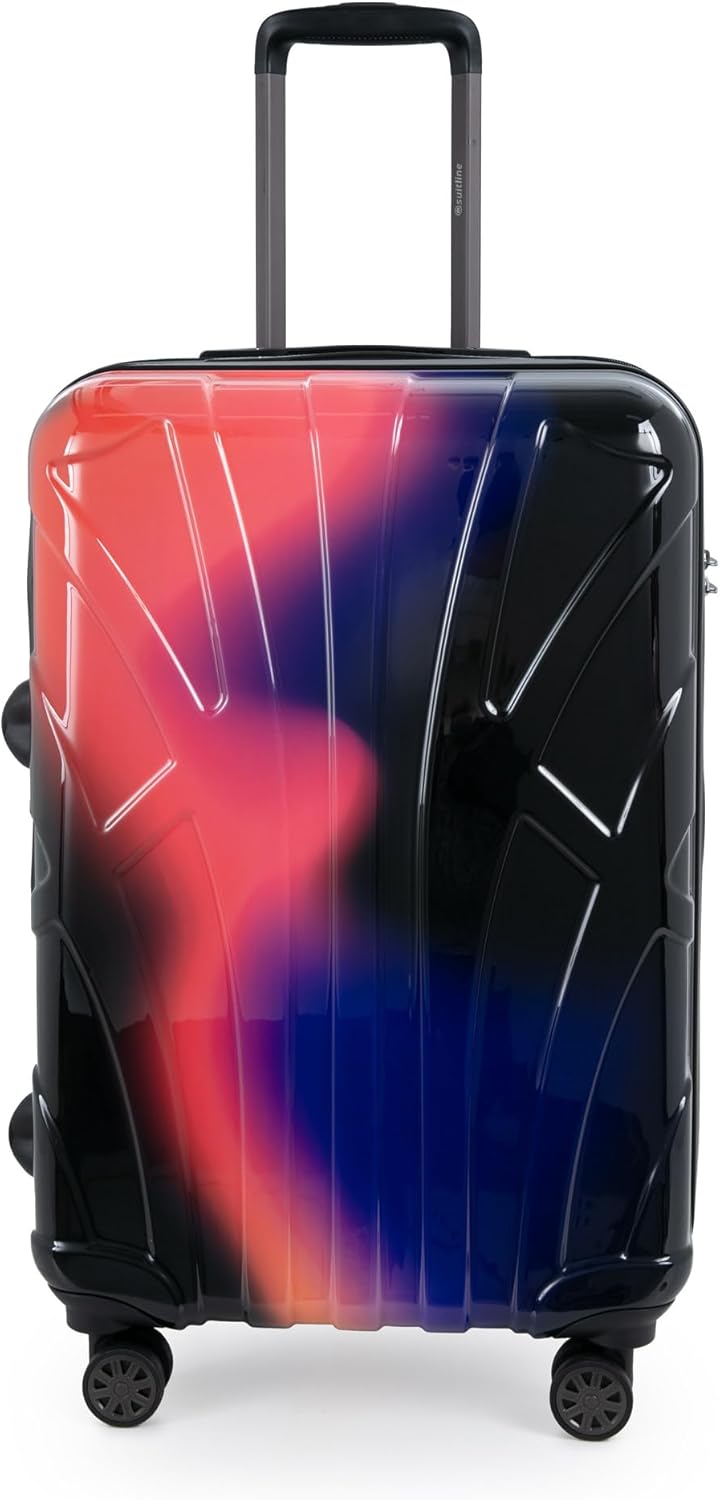 suitline - Mittegrosser Koffer, TSA, Neon Red S24-8801G-N-R Neon Red 65 cm (M), Neon Red 65 cm (M)