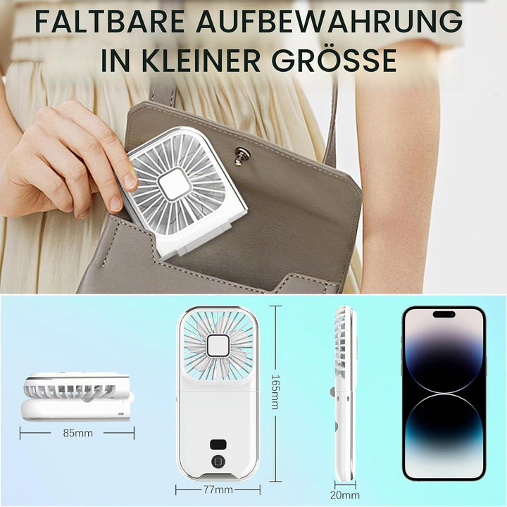 Dealswin Handventilator Mini Ventilator 4 Regler USB Ventilator Klein Aufladbar Portable Hand Kleine