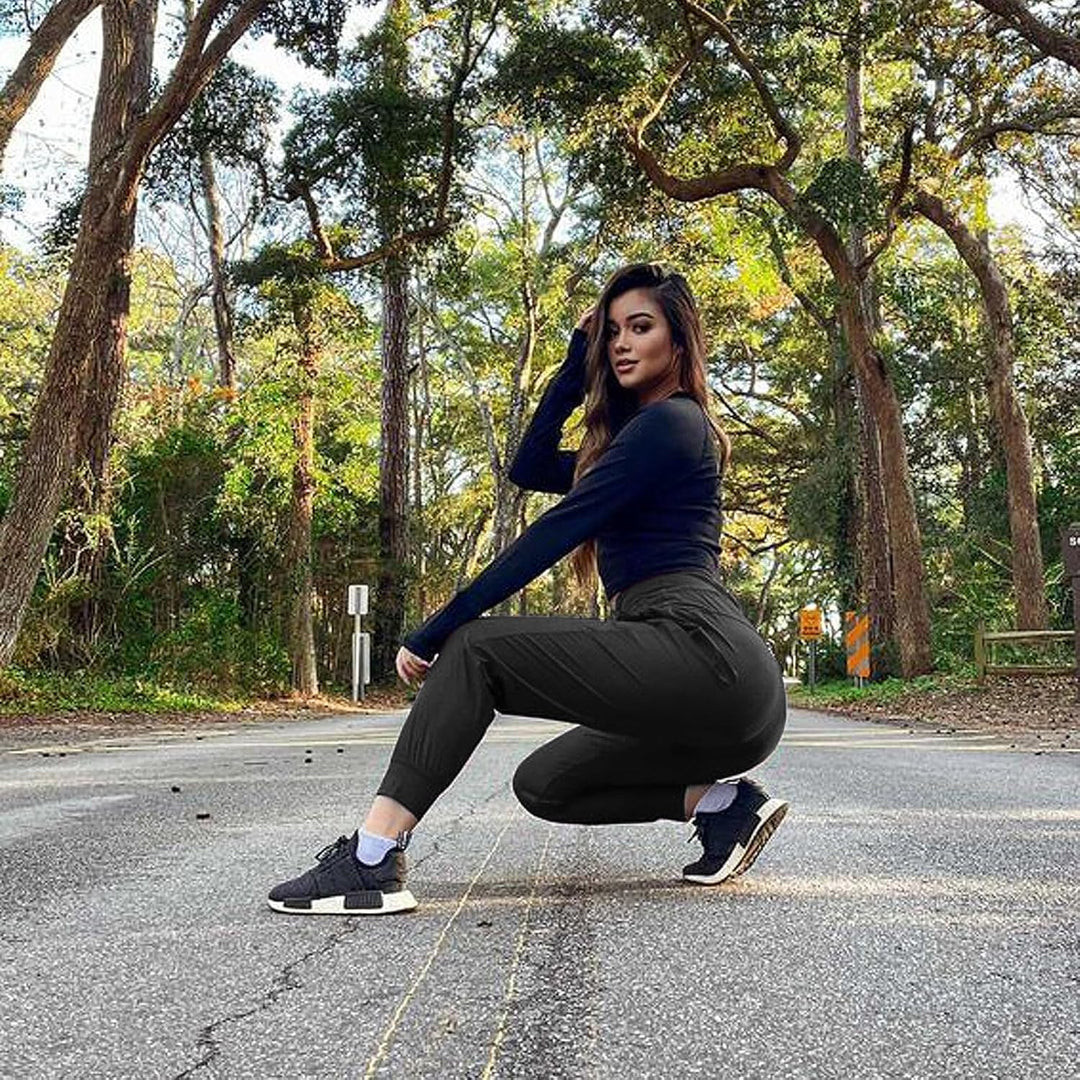 baleaf Damen Cargo Jogginghose Leichte Wanderhose Atmungskativ Schnelltrocknend Workout Lounge Casua