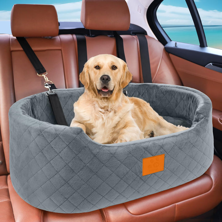 Hunde Autositz gross für grosse, mittelgrosse Hunde oder 2 kleine, mit 2 Sicherheitsgurten, Rückbank