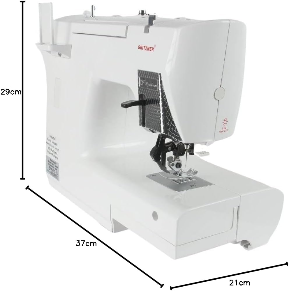 Gritzner Varimatic 935 IDT, robuste Freiarm-Nähmaschine mit eingebauten Obertransport - 32 Nutzstich
