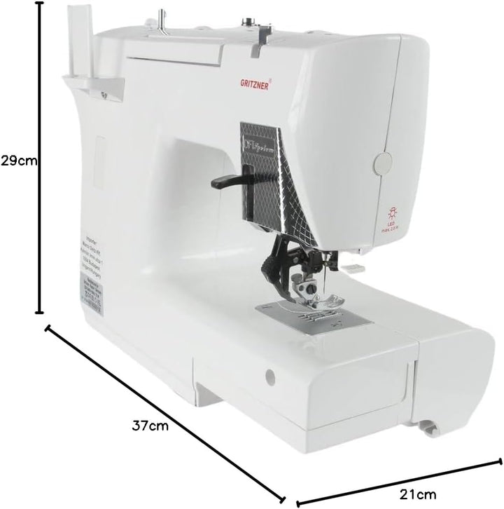 Gritzner Varimatic 935 IDT, robuste Freiarm-Nähmaschine mit eingebauten Obertransport - 32 Nutzstich
