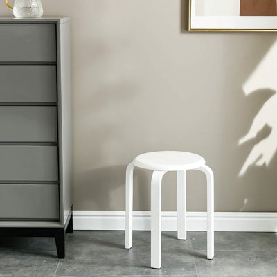 IBUYKE 4er Set Esszimmerhocker, Holzstapelstuhl mit Rutschfester Matte, Stapelhocker für Klassenzimm