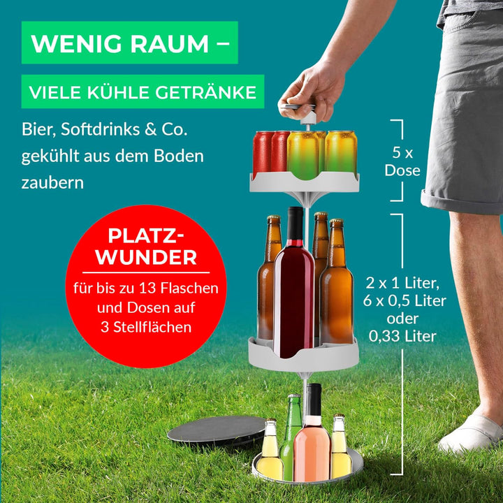EASYmaxx Flaschenkühler Outdoor | Flaschen- und Dosen-Kühler | Erdloch Bierkühler | Bis zu 13 Flasch