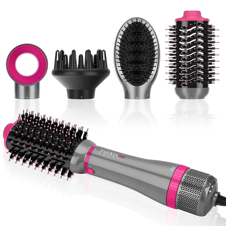 4 IN 1 Haartrockner Warmluftbürste Set, PARWIN PRO BEAUTY Styler-Set, Föhnbürste mit 4 Aufsätze zum
