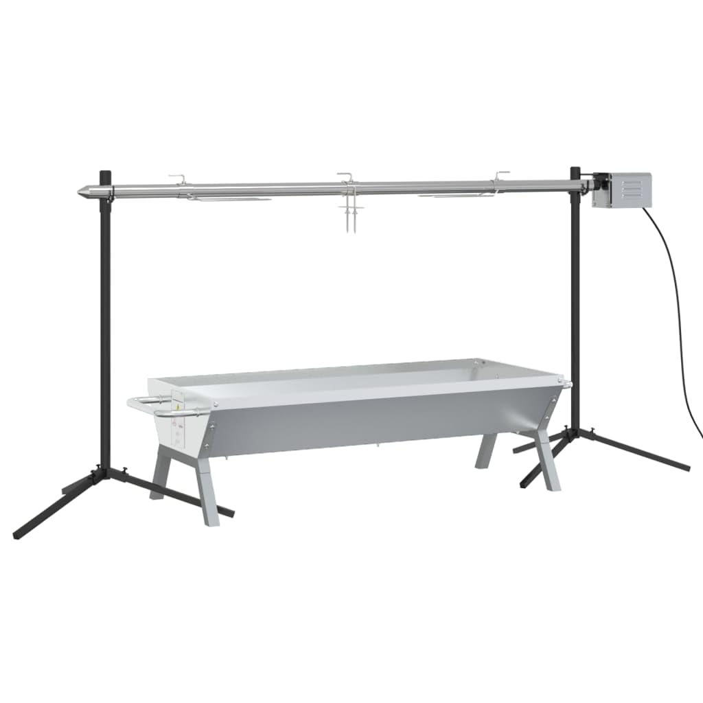 vidaXL Rotisserie Grill Automatisch, Elektrogrill mit Drehspiess Griffen, Spiessgrill für Aussenbere