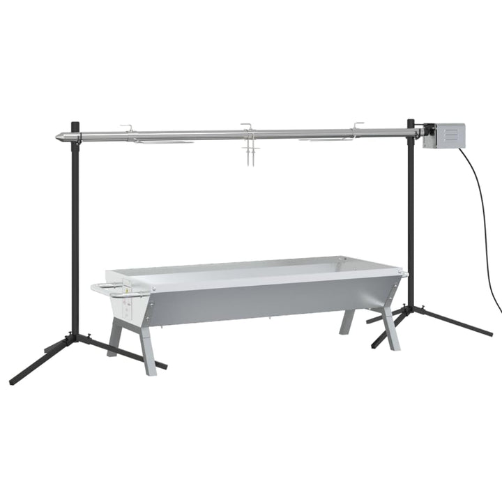 vidaXL Rotisserie Grill Automatisch, Elektrogrill mit Drehspiess Griffen, Spiessgrill für Aussenbere