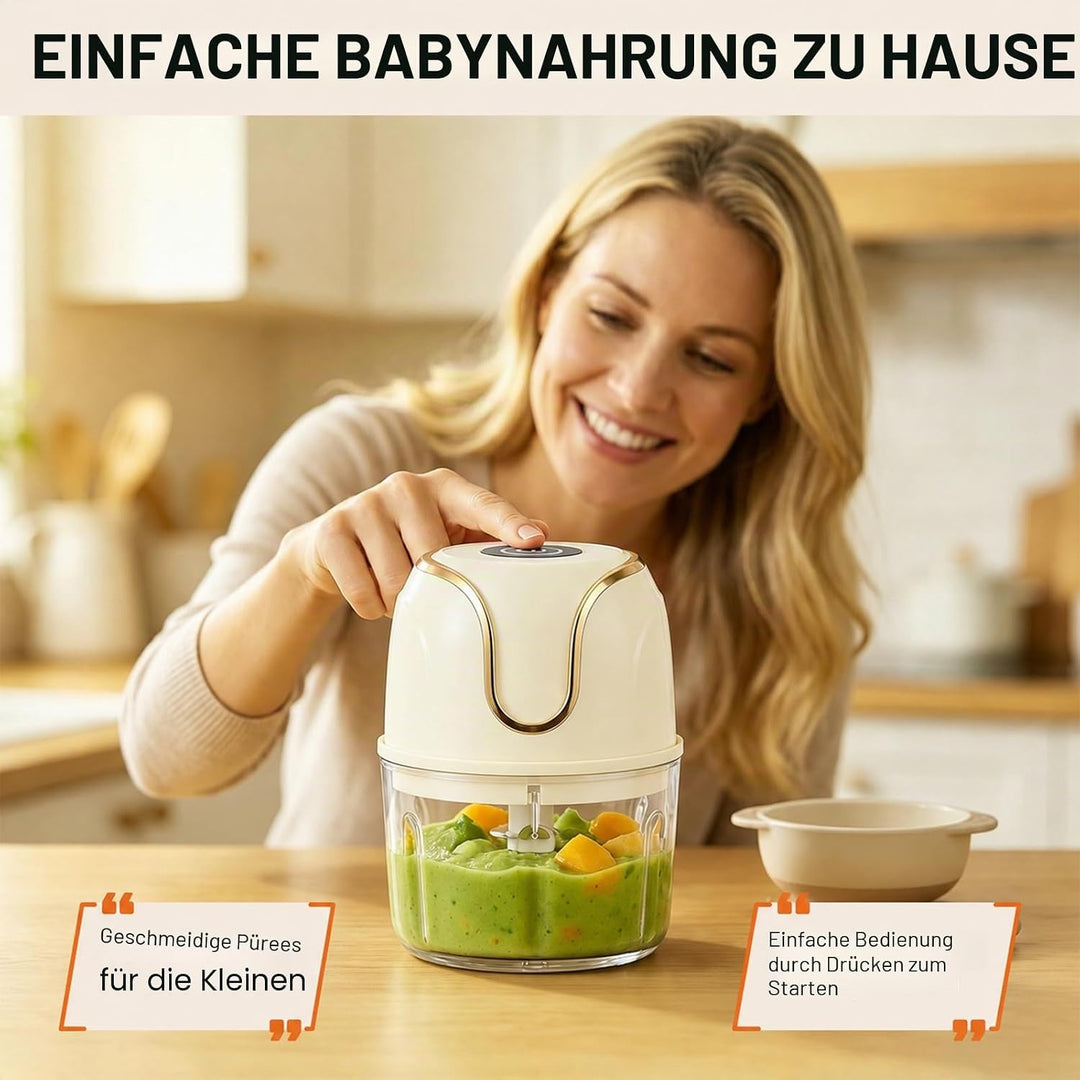 Zwiebel Zerkleinerer, Zerkleinerer Elektrisch Küche 350ml Kleiner Mixer 3 Edelstahlklingen Zerkleine