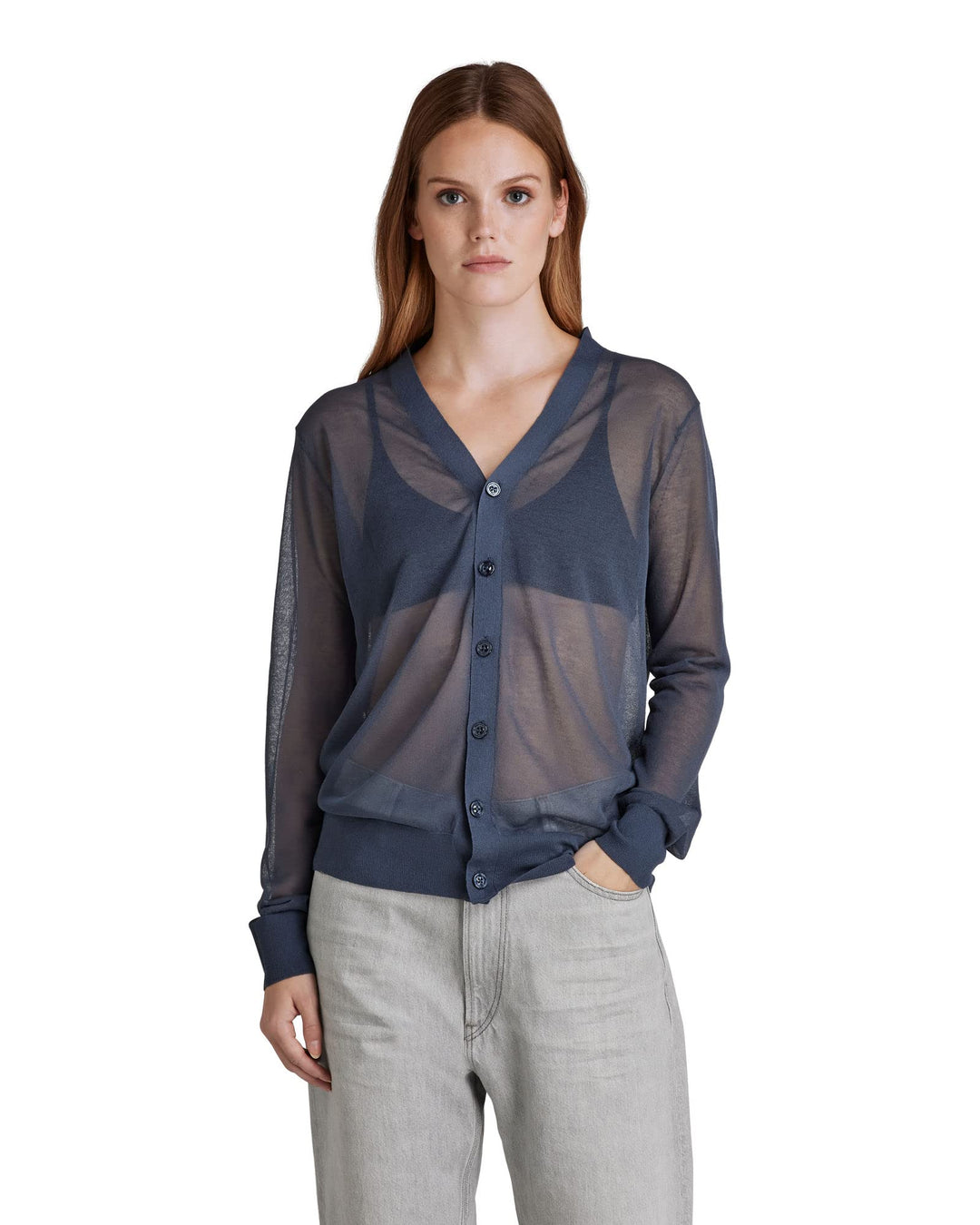 G-STAR RAW Damen Core Cardigan Knits XL Blau (Fantem Blue D21652-d140-863), XL Blau (Fantem Blue D21