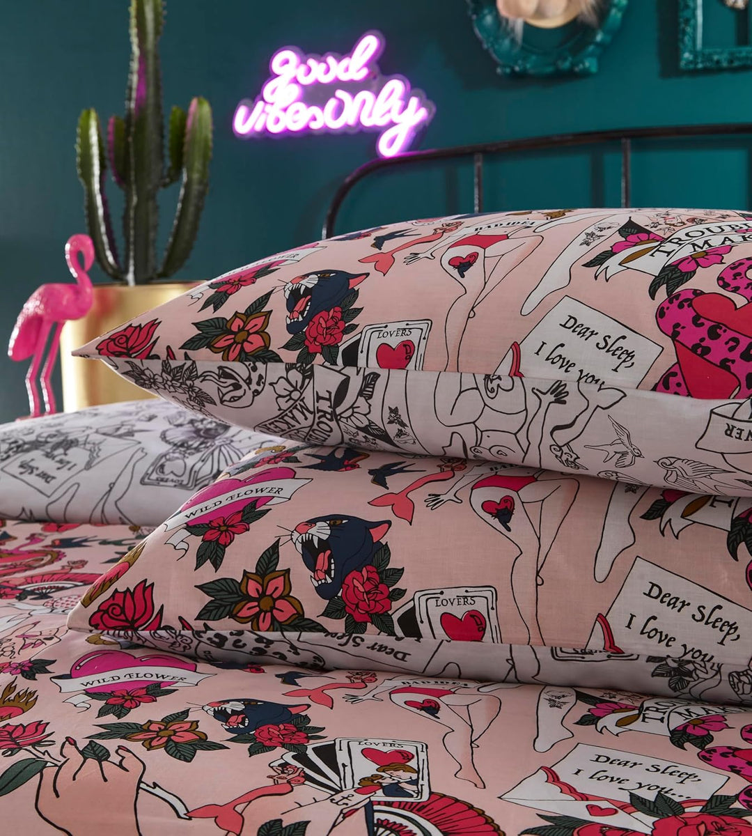 furn. Bettwäsche-Set für King-Size-Betten, Baumwolle, Polyester, Rouge King Size Blush, King Size Bl