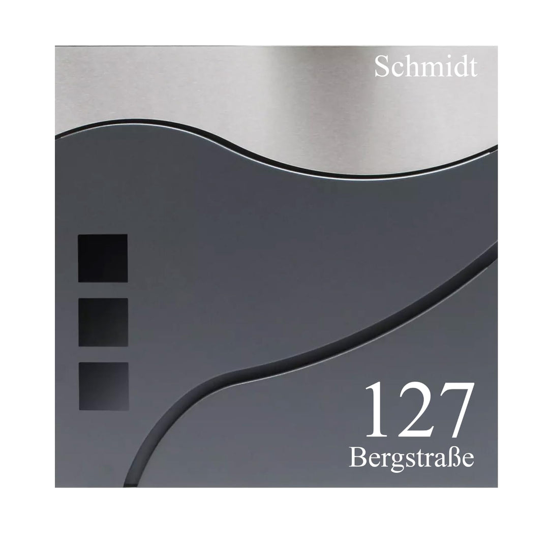 Verda Briefkasten mit Zeitungsfach, 2X Schlüssel, 37 x 37 x 11 cm, Edehlstahl, Postkasten, Personali