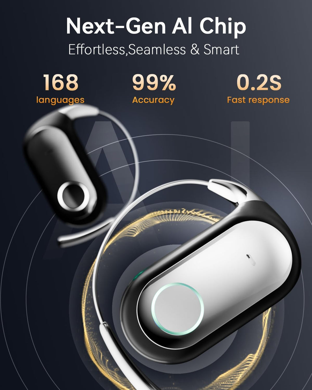 SANOTO KI Übersetzer kopfhörer, 168 Sprachen Kopfhörer Übersetzer Echtzeit, Translator Earbuds, Über