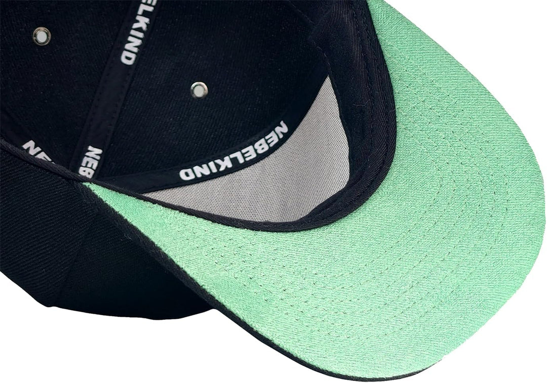 Nebelkind Snapback Cap Crown Chakra Kronenchakra Schwarz Mintgrün Grün, Esoterik Yoga, Grössenverste
