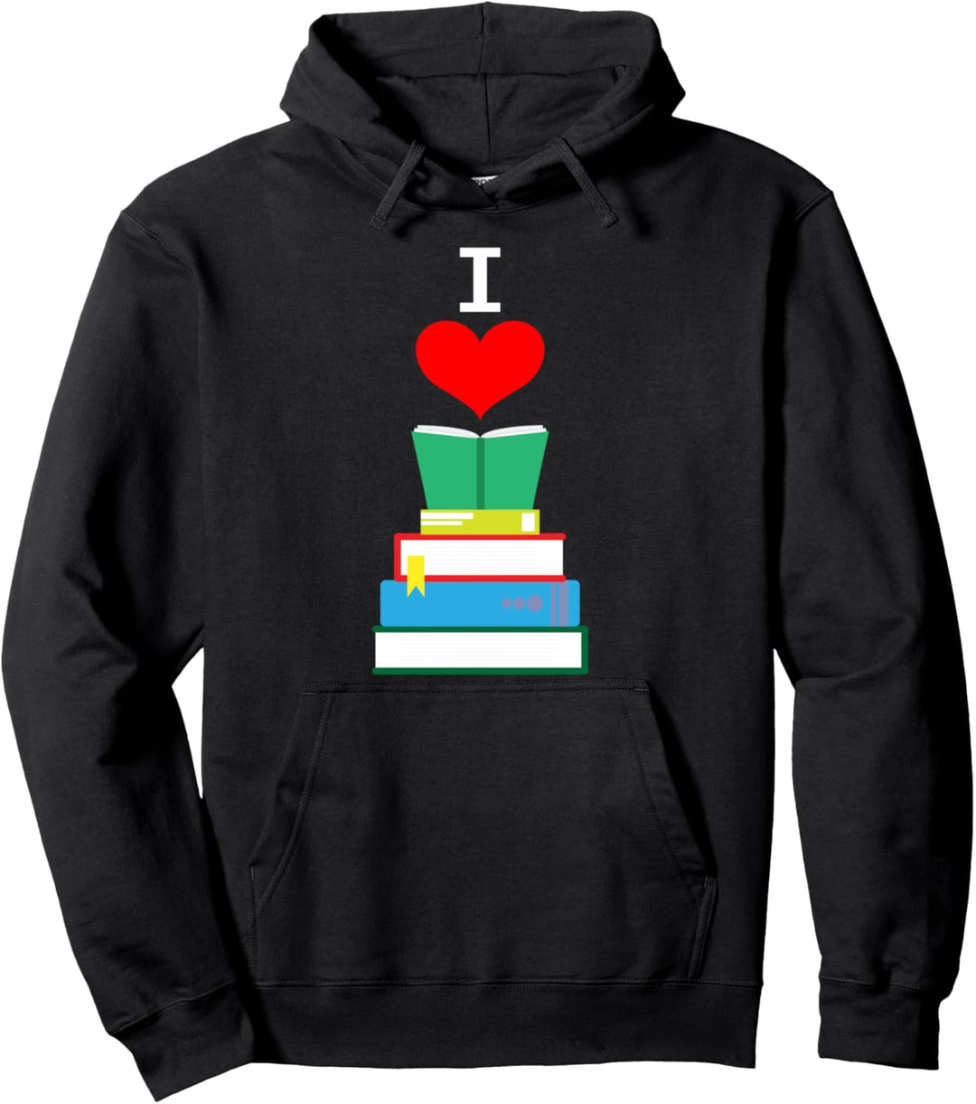 Bücher Lesen Buch Herz Leseliebe Geschenk Hoodie Pullover Hoodie