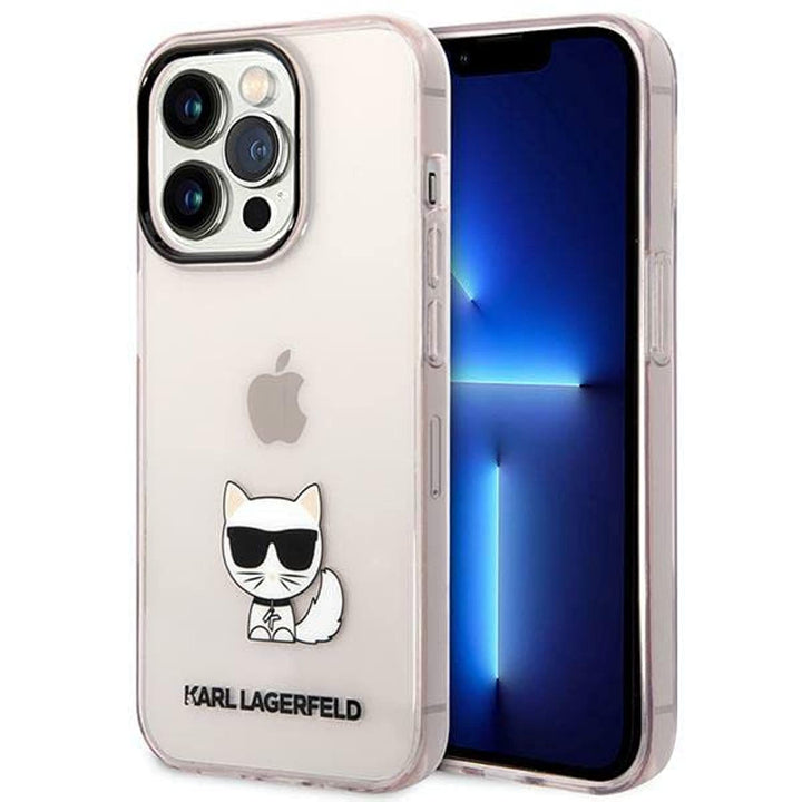 KARL LAGERFELD KLHCP14XCTTRI hülle für iPhone 14 Pro Max 6,7" hardcase rosa/pink Transparent Choupet