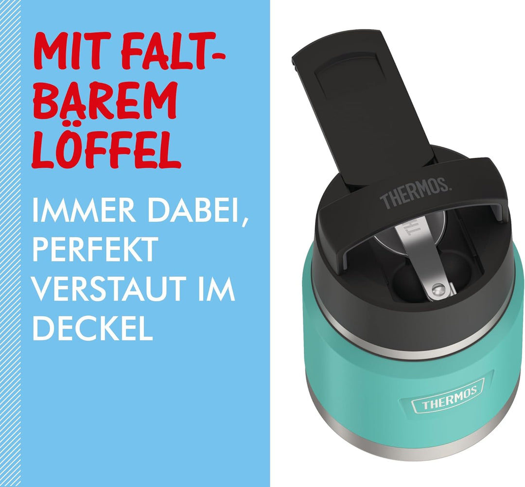 Thermos ICON Kids Thermobehälter für Essen 0,35l, türkis, seafoam, Edelstahl, absolut dicht, hält Sp