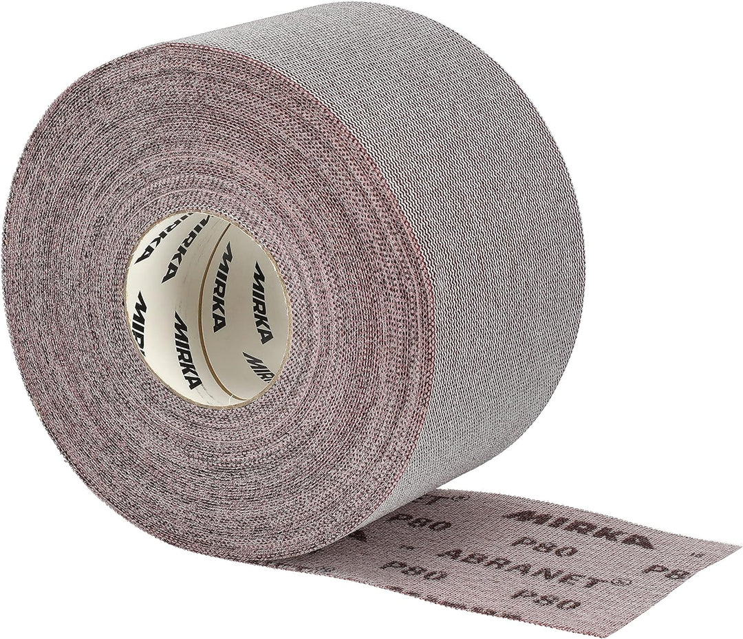 Mirka Abranet Netz-Schleifrolle 115 mm x 25 m Klett / Korn P80 / 1 Rolle / zum Schleifen von Holz, S