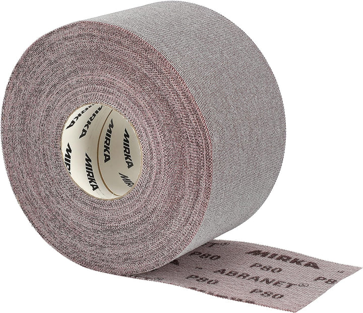Mirka Abranet Netz-Schleifrolle 115 mm x 25 m Klett / Korn P80 / 1 Rolle / zum Schleifen von Holz, S