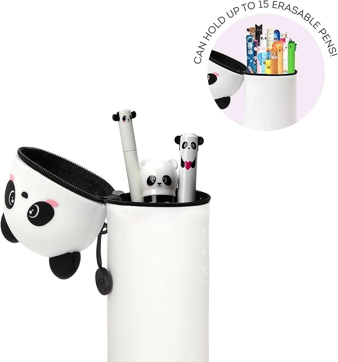 LEGAMI Set mit 7 radierbaren Gelstiften + 2-in-1-Federmäppchen – mit thermoempfindlicher Löschtinte,