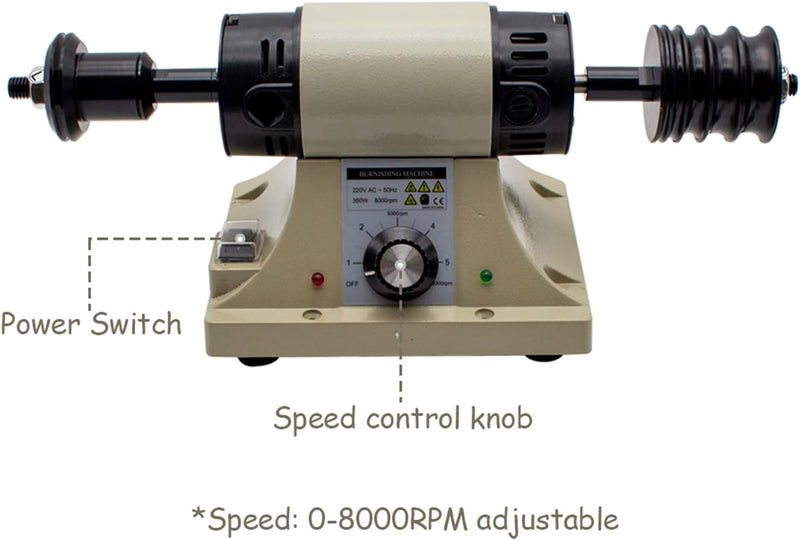Toplionace 220V Leder Polier Poliermaschine, Leder Kantenschleifmaschine 0-8000U/min (ohne Flexiblen