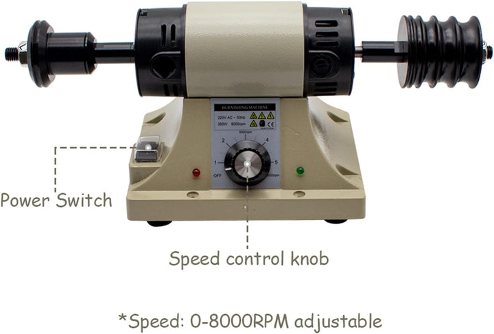 Toplionace 220V Leder Polier Poliermaschine, Leder Kantenschleifmaschine 0-8000U/min (ohne Flexiblen