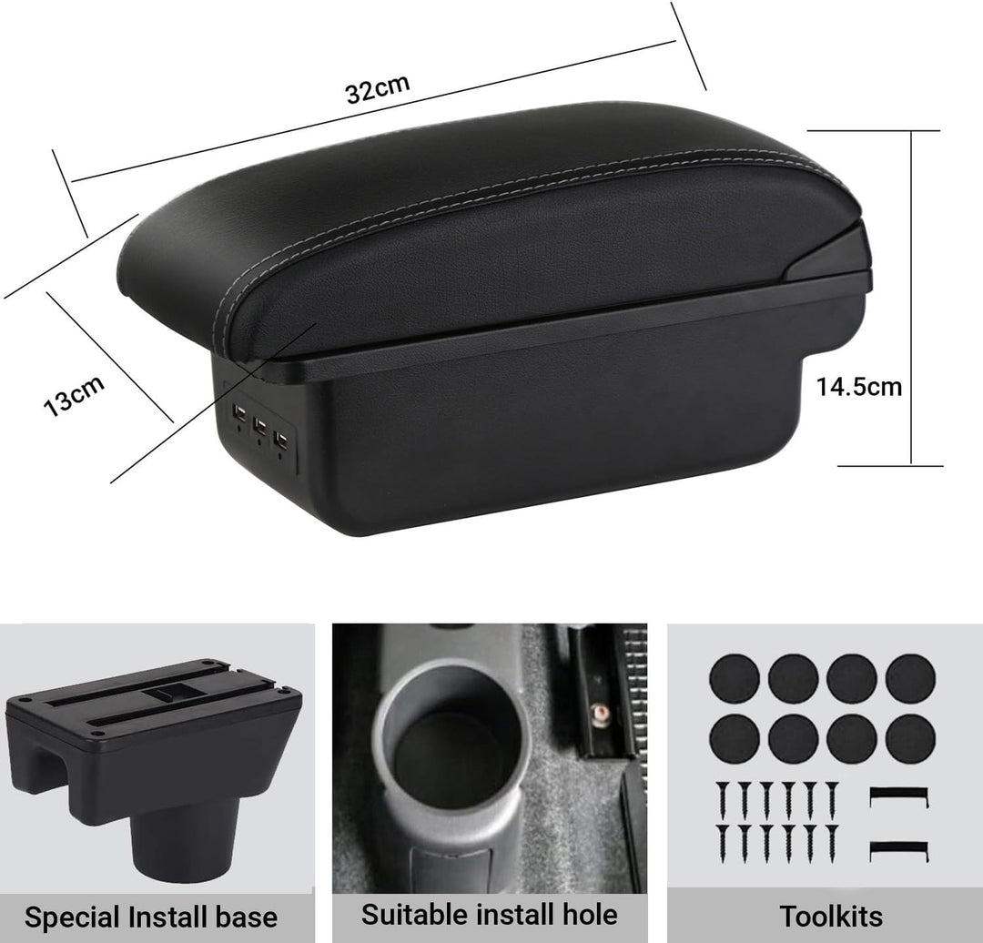 Auto Armlehnen für Mirage Attrage Space Star 2014-2018 Doppelschicht Mittelkonsole Grosse Aufbewahru