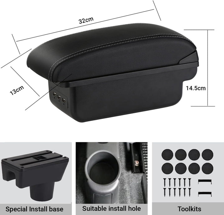 Auto Armlehnen für Mirage Attrage Space Star 2014-2018 Doppelschicht Mittelkonsole Grosse Aufbewahru