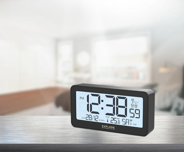 Explore Scientific, Radiowecker, LED-Uhr, Schwarz