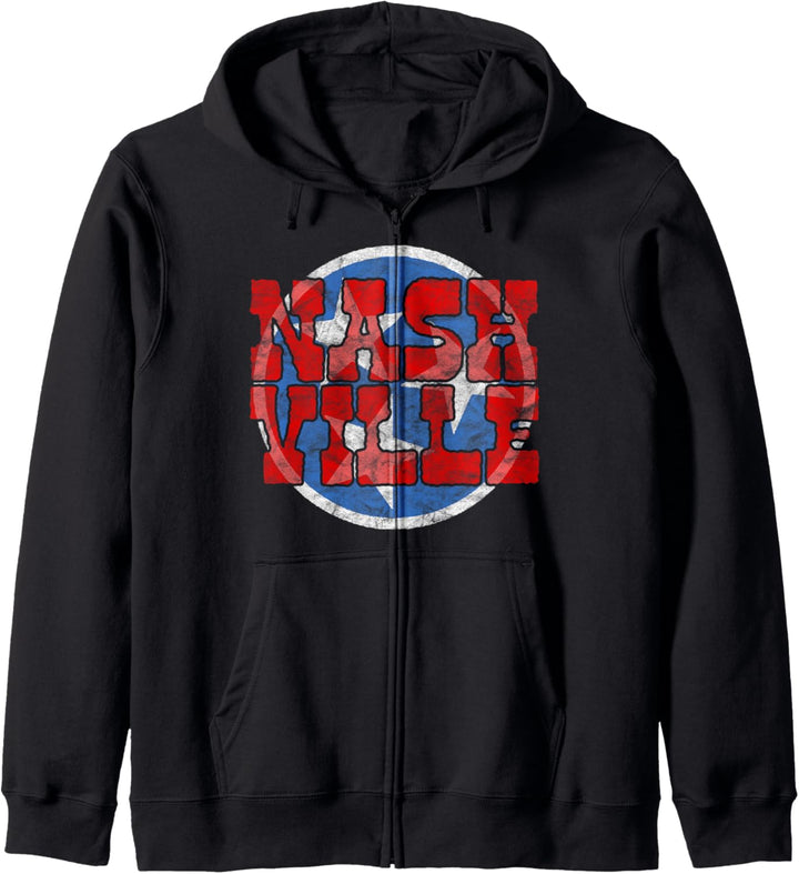 Nashville Distressed Tennessee State Flag Stars Vintage Kapuzenjacke